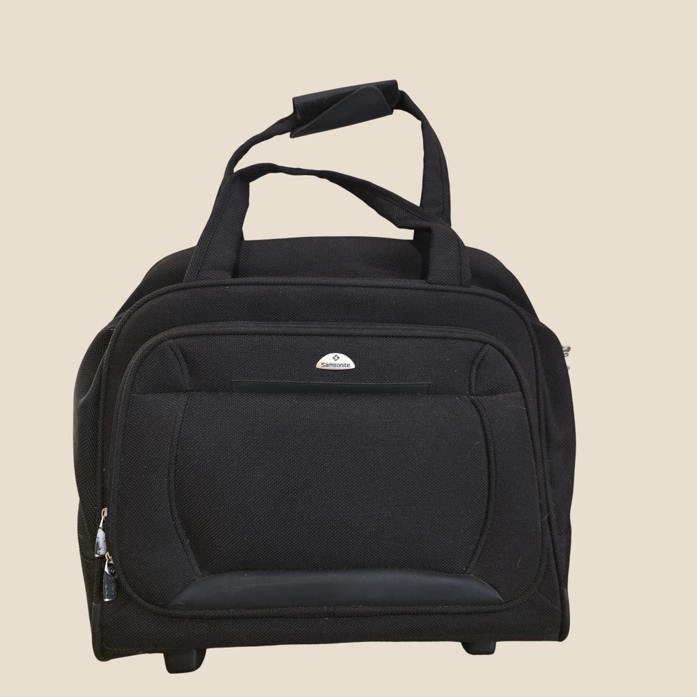 Samsonite Rolling Laptop Bag Black Nylon Briefcase